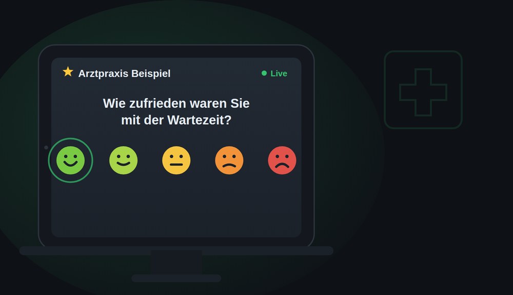Tablet mit anonymem Patientenfeedback zur Wartezeit
